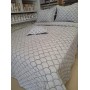 MİCRO SATEN ŞÖNİL İŞLEMELİ ÇİFT KİŞİLİK YATAK ÖRTÜSÜ SETİ GRİ 8696474231908